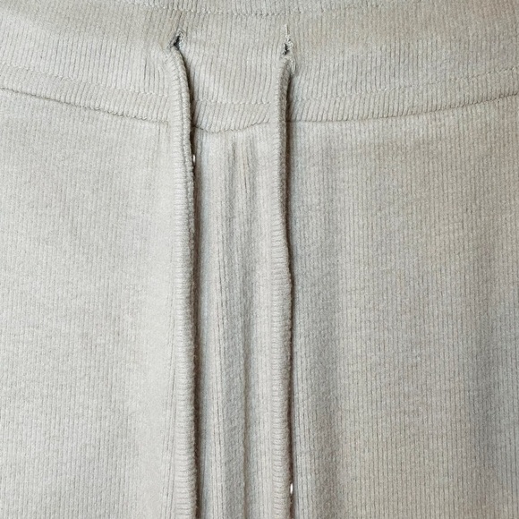 NIA Straight Leg Taupe High Waist Soft Lounge Puddle Hem Drawstring Pants. Sz L - Picture 4 of 11